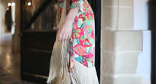 Load image into Gallery viewer, K floral wrap  around with long fringe dress