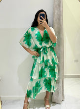 Load image into Gallery viewer, N layers silk print midi dress