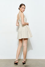 Load image into Gallery viewer, I square neck Ivory black dots dress