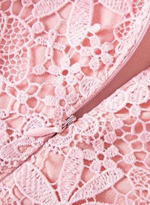 E lace pink midi dress