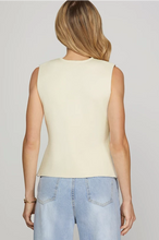 Load image into Gallery viewer, Ss gold button knit sweater vest