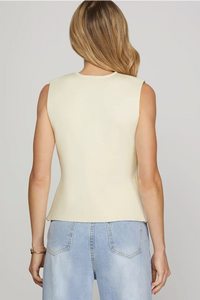 Ss gold button knit sweater vest