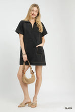 Load image into Gallery viewer, U Eyelet mini dress with patch pockets