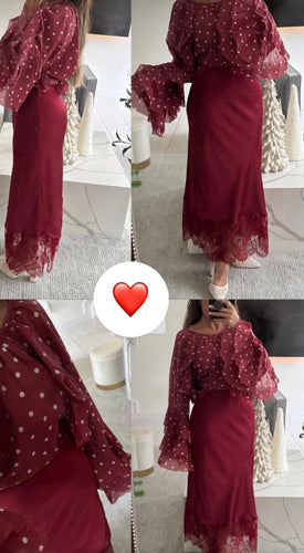 Lc satin skirt with lace details