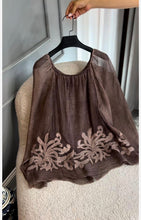 Load image into Gallery viewer, N embroidery silk tunic
