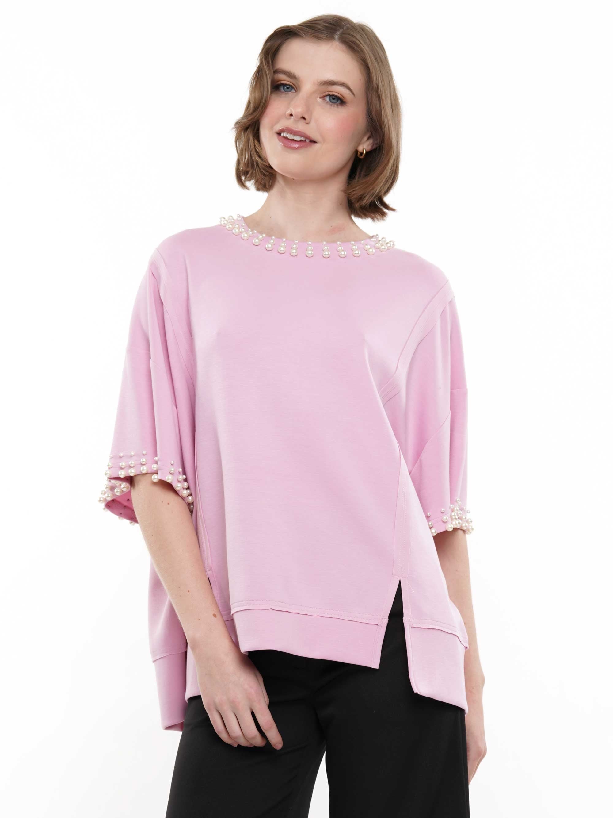 W pink top with pearls – It Girl PR