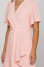 Load image into Gallery viewer, Ss short sleeve woven ruffled mini wrap dress
