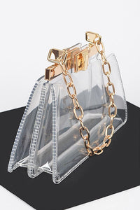 Hd transparent double pocket chain handle