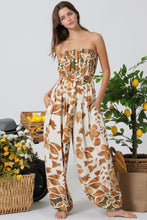 Load image into Gallery viewer, A Camel/Olive Tube belted jumpsuit