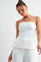 Load image into Gallery viewer, E strapless  peplum top/hight waisted pants