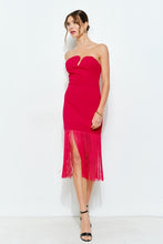 Load image into Gallery viewer, I Red fringe midi dress