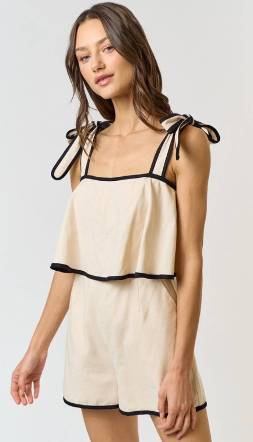 L romper with self tie strap