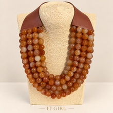 Load image into Gallery viewer, W beats layers leather necklace