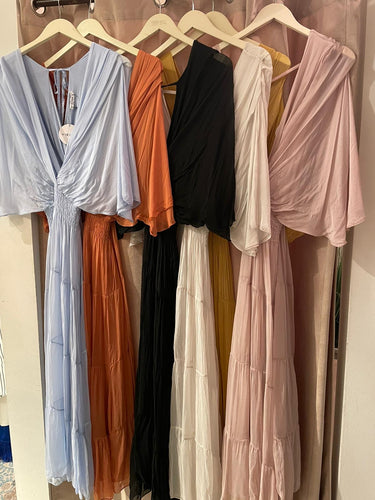 V Maxi dress silk