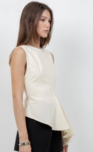 Load image into Gallery viewer, Wc asymetrical ruffle top beige
