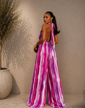 Load image into Gallery viewer, N Satin print jumpsuit halter