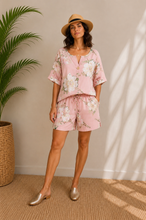 Load image into Gallery viewer, N print linen short set