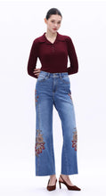 Load image into Gallery viewer, B embroidery jeans