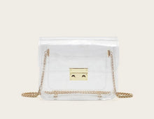 Load image into Gallery viewer, P clear mini bags with metal chain