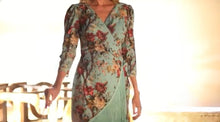 Load image into Gallery viewer, K floral wrap  around with long fringe dress