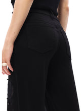 Load image into Gallery viewer, B Mid rise wide leg  black