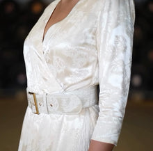 Load image into Gallery viewer, K v neck catavino damask fringe midi dress