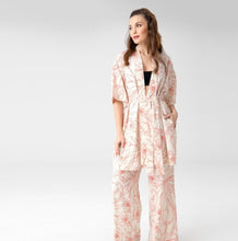 Load image into Gallery viewer, S short sleeve belted kimono jacket