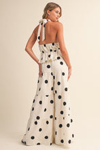 Load image into Gallery viewer, K Polka Dots halter tie-front wide leg pants set