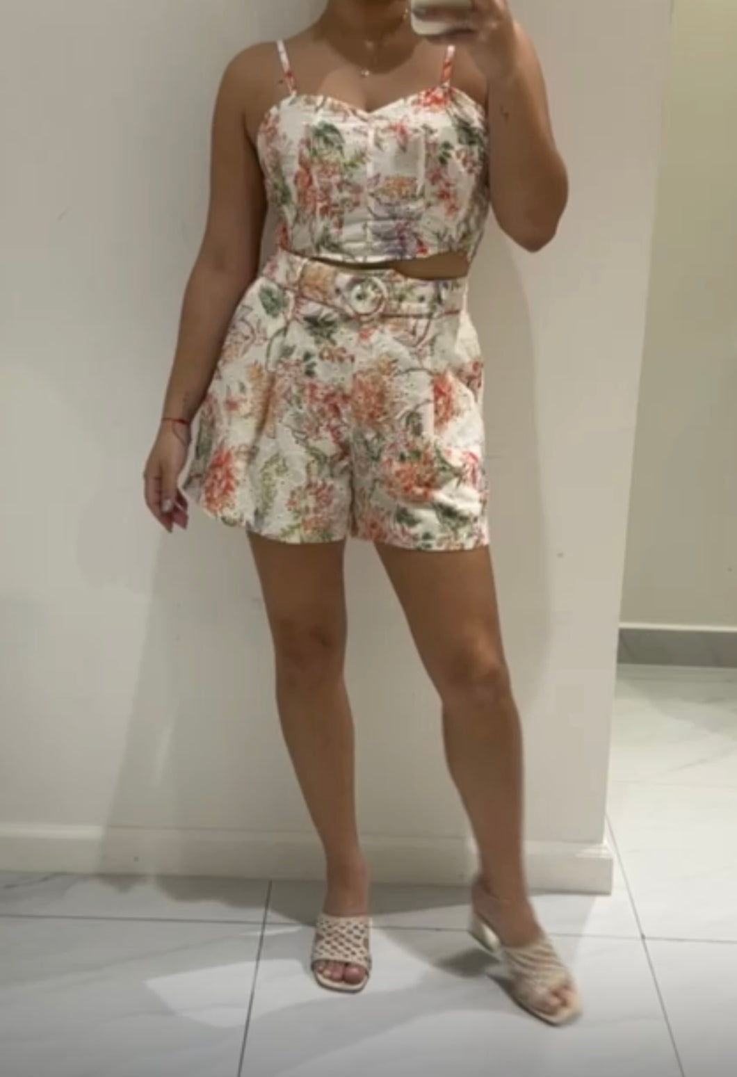 Y floral eyelet short