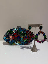 Load image into Gallery viewer, Evening crystal bag  green  multi 65024
