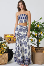 Load image into Gallery viewer, A navy 2pcs tube top/high waisted pants