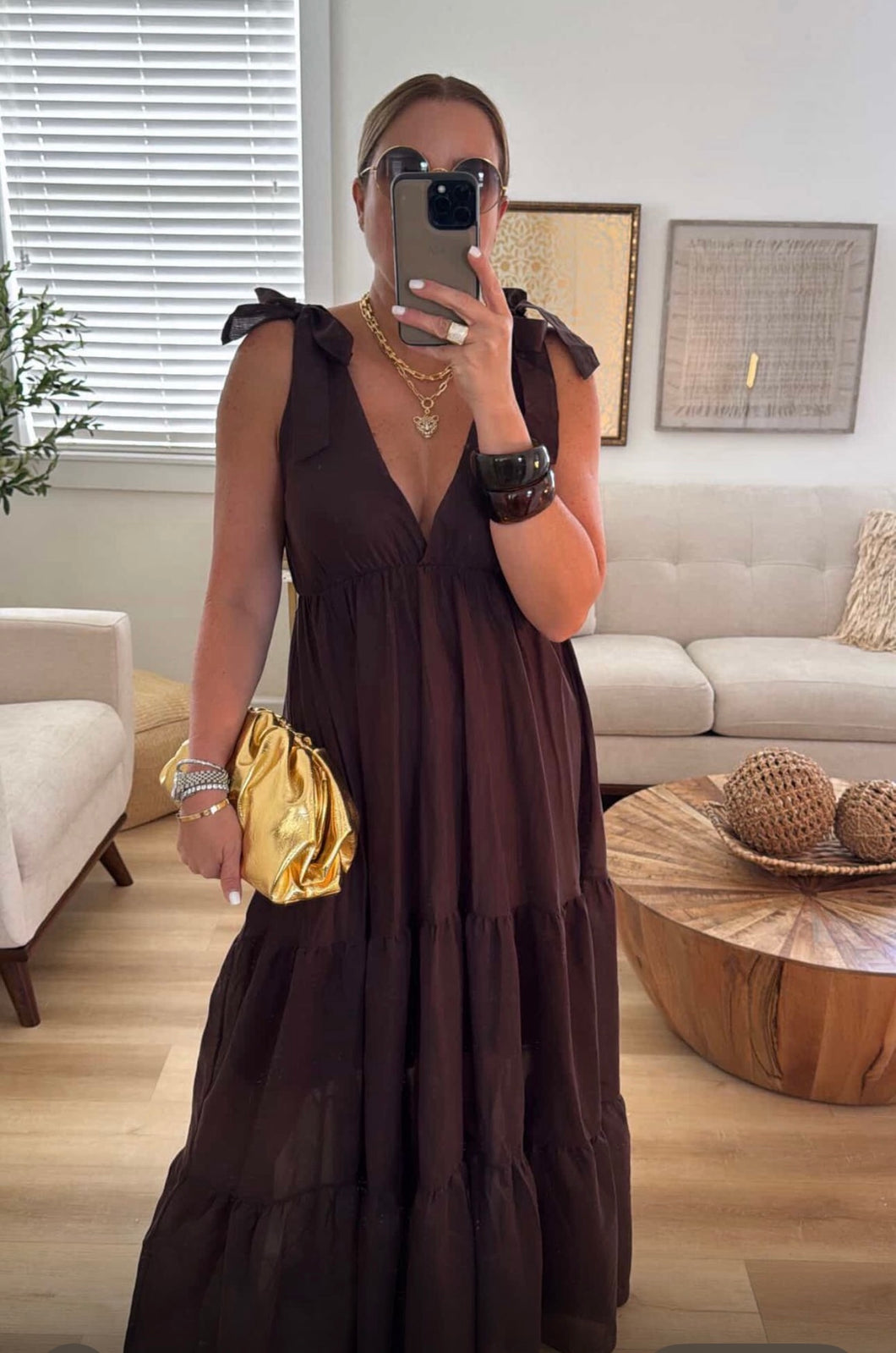 Lc v neck maxi dress