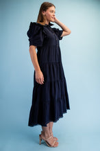 Load image into Gallery viewer, Gg Midi shirt dress Navy with hem details