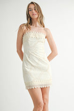 Load image into Gallery viewer, M embroidery  strapless tube mini dress
