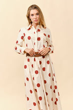 Load image into Gallery viewer, Tc polka dots shirt dress with faux leather belt
