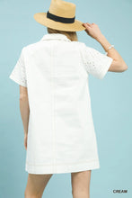Load image into Gallery viewer, U Eyelet mini dress with patch pockets