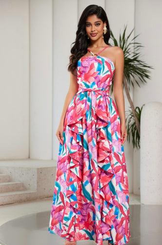 C Print maxi dress