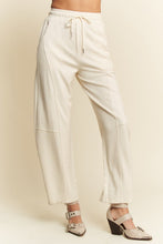 Load image into Gallery viewer, Dd elastic waistband pockets long barrel pants