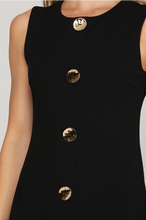 Load image into Gallery viewer, Ss sleeveless button mini dress navy