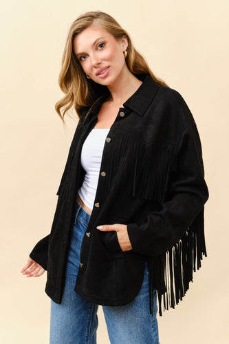 Tc faux suede fringe jacket