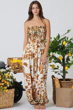 Load image into Gallery viewer, A Camel/Olive Tube belted jumpsuit