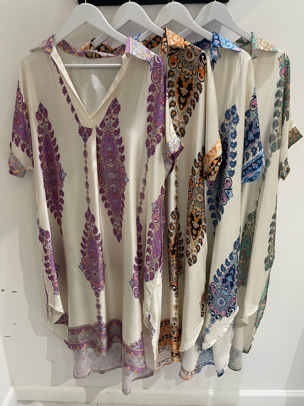 N Print silky viscose dress
