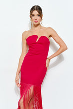 Load image into Gallery viewer, I Red fringe midi dress