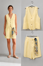 Load image into Gallery viewer, N linen 3pcs vest/bermuda/scarf set