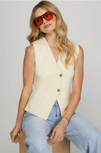 Load image into Gallery viewer, Ss gold button knit sweater vest