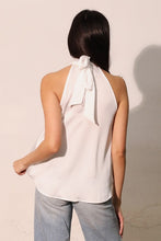 Load image into Gallery viewer, T Hammered satin halter bubble bubble top