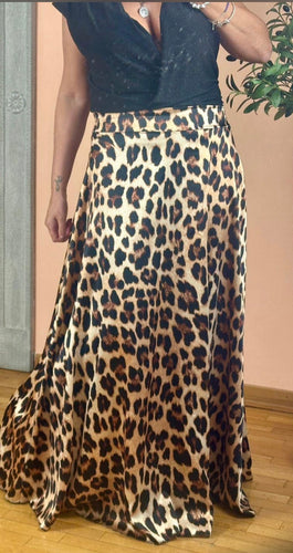 Lc satin leopard maxi skirt