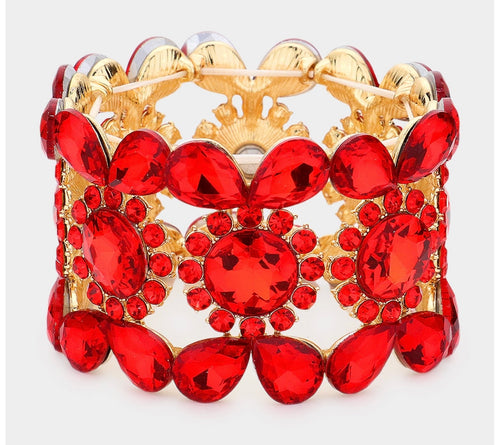 W Teardrop Round stone bracelet