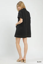 Load image into Gallery viewer, U Eyelet mini dress with patch pockets