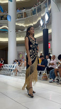 Load image into Gallery viewer, K Embroidery wrap around dress with fringe details